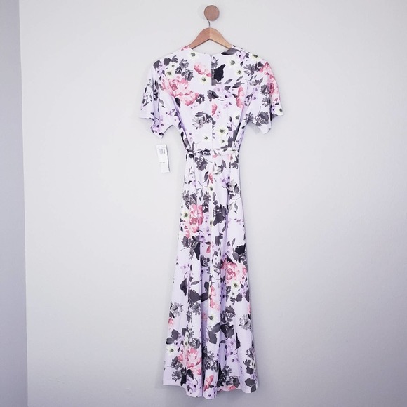 NWT French Connection Purple Armoise Crepe Floral Maxi Wrap Dress Size 4 - Picture 11 of 15